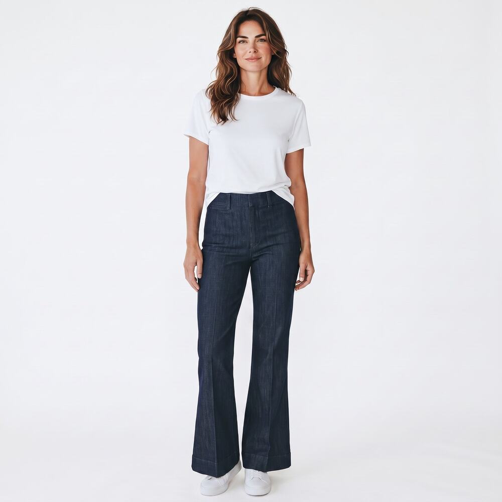 Ann Taylor Women's Size 4 30" Inseam Dark Wash Flare Leg Trouser Jeans